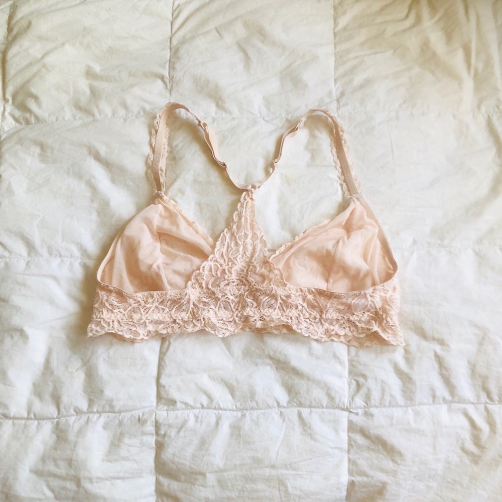 Peach Lace Racerback Bralette - Picture 2 of 3